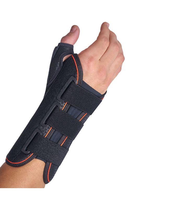 Orliman Mittelfeste, Halbstarre Handgelenkstütze mit Handflächen-/Daumenschiene